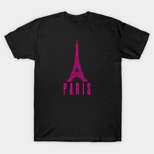 Eiffel Tower Paris France Art Design Pink T-Shirt